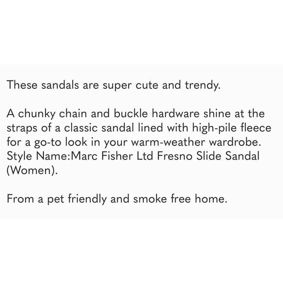 Marc Fisher Sandals Womens Size 6 Leather Black Fresno Shearling Sherpa Slides - Picture 10 of 10